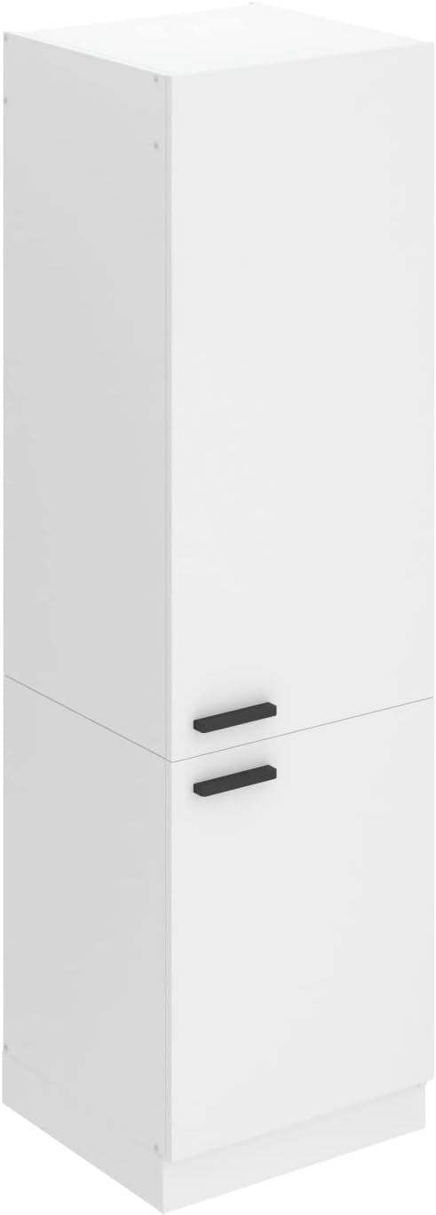 BELINI Colonne pour Réfrigérateur Encastrable SSL60 I Armoire de Cuisine Avec 2 Portes I Meuble - Taille: 57,6 x 60 x 204 cm I Armoire de Rangement - Couleur: Blanc Mat