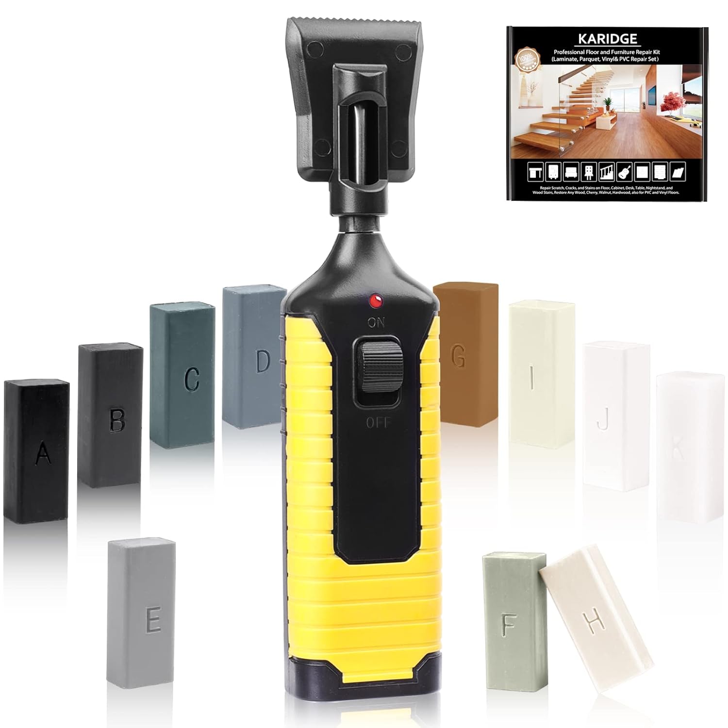 Kit réparation plan de travail stratifié, Reparation PVC vinyle Carrelage bois et plastique pour revêtement de sol, sol en vinyle, linoléum cire dure pour bois meubles X-02