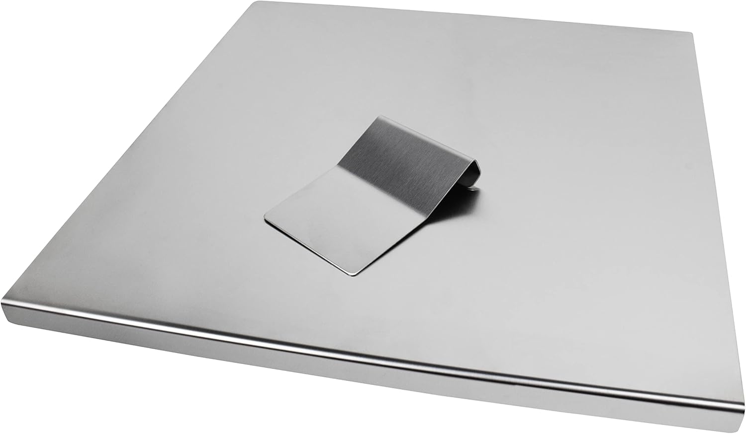 INOXLM BOX 1 Planche à découper en Acier Inoxydable e 1 Spatule – Plan de Travail pour Pâtes, Pizza, Cuisine, Bar, Restaurant - (120 x 50 x plis 2 cm) 120L x 50l cm