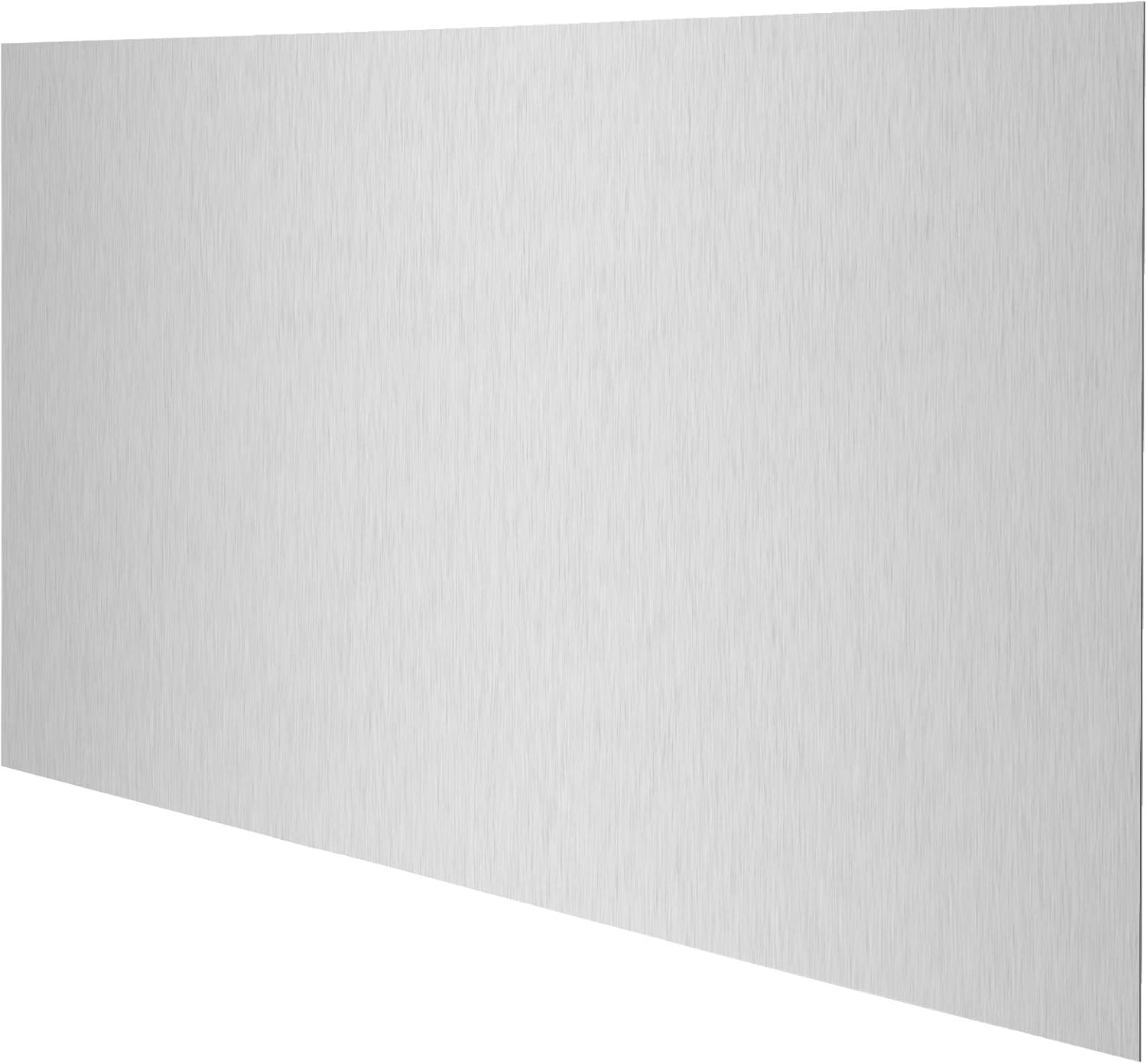 Crédence de cuisine en inox brossé- Taille 90 x 50 cm - plaque anti projections à coller au mur - plaque aimantée