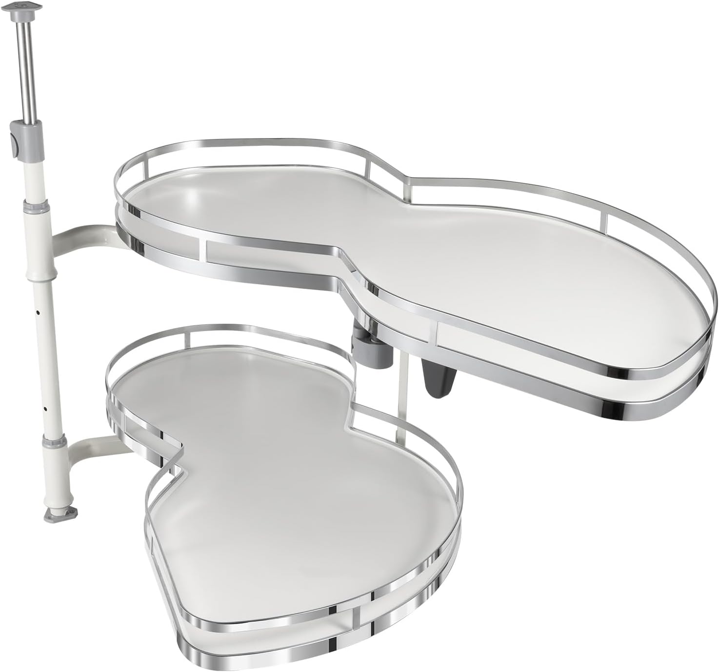 Armoire d'angle carrousel - Étagère d'angle de cuisine extensible - Étagère d'angle extensible - Armoire d'angle pivotante - Accessoires réglables en hauteur