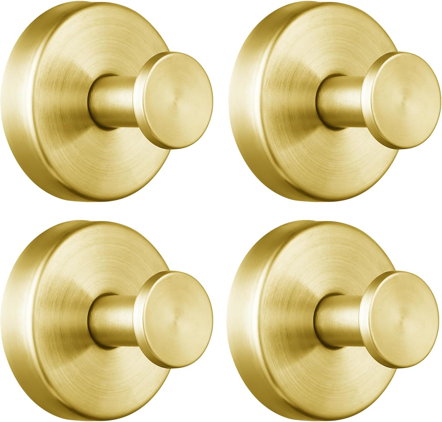 Crochets à ventouse pour la douche/salle de bain amovibles pour les serviettes, crochets en acier inoxydable sans perçage pour le verre, le miroir, le carrelage, la cuisine (lot de 4) Doré 4-Pack Doré