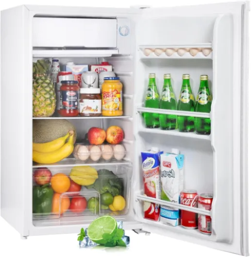 Petit Frigo avec Congélateur de 91L, Bac à Légumes, Thermostat Réglable, Silencieux, Petit Frigo de Bureau, Porte Réversible, Réfrigérateur pour Dortoir, Chambre, Blanc - BR321