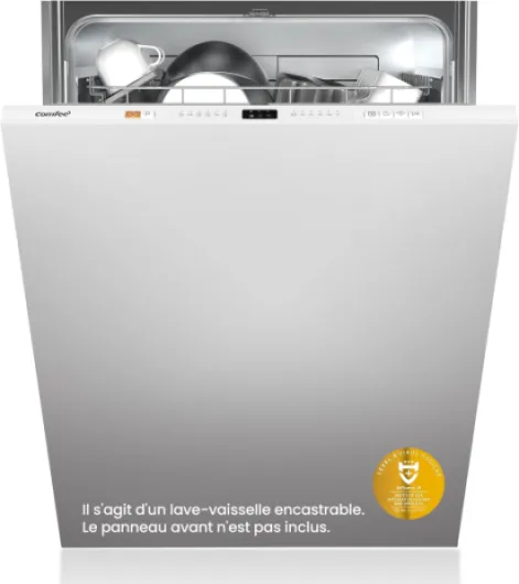 ' CDWPB1215PB-EU Lave-vaisselle Entièrement Intégré avec 12 Couverts, Lavage Cloud Wash, Séchage Supplémentaire, Lave-vaisselle Encastrable avec Démarrage Différé, Lavage Rapide - Blanc 12 couverts Intégré