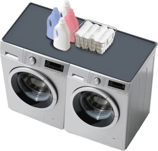 Lave-linge 130 x 65 cm, plan de travail antidérapant, étanche en silicone, avec bord surélevé pour organisation, tapis de protection pour buanderie, cuisine, maison