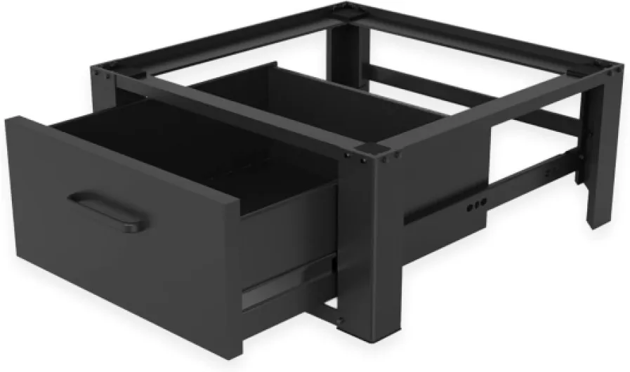 Vonia lave-linge surélevé - Support pour lave-linge avec tiroir intégré - Standard - Noir Standard Noir