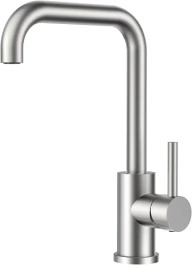 Robinet Cuisine, Mitigeur Cuisine Pivotant à 360, Acier Inoxydable, Forme en L Monolevier pour 1 Trou Levier Acier Inoxydable