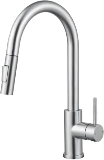 Robinet Cuisine Douchette, Mitigeur Cuisine avec Douchette Extractible 2 Modes de Pulvérisation, Robinetterie Evier de Cuisine Pivotant à 360° Chaud et Froid en Acier Inoxydable - SÉRIE SOFETIY Inox Brossé