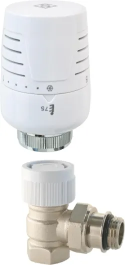 Robinet thermostatique T302 équerre 3/4 en Laiton Blanc T302 Equerre