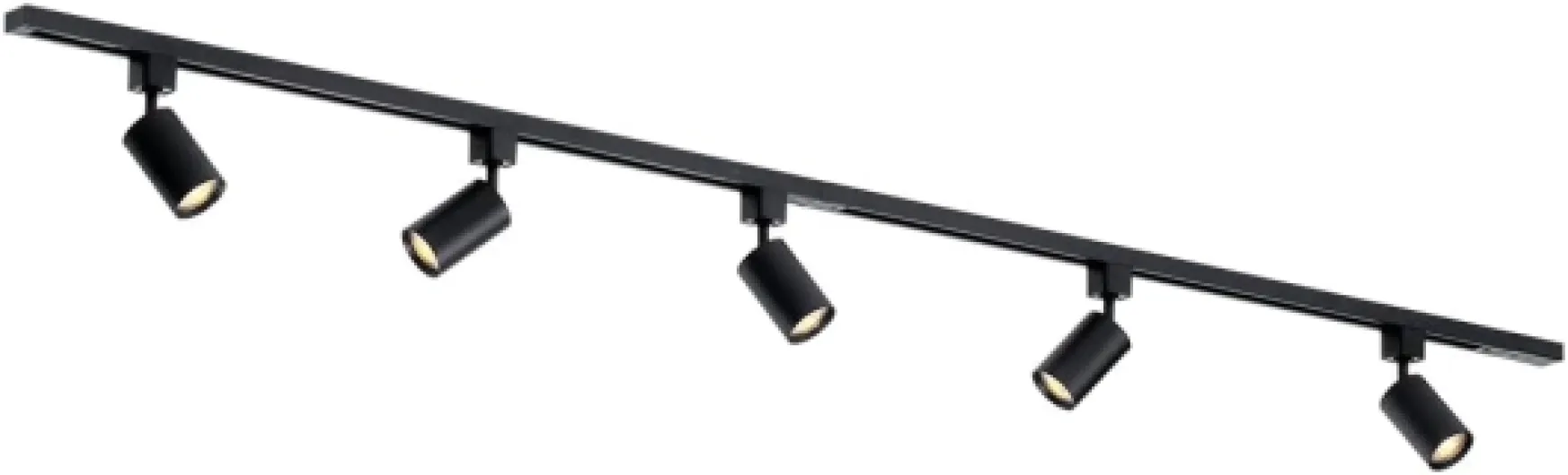 Focus III – Système d’éclairage LED monophasé – 2 rails de 1m (200cm) – 5 spots GU10 orientables – noir – plafonnier moderne – pour cuisine, salon, salle à manger