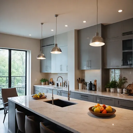 Comment intégrer la suspension design au-dessus d’un plan de travail de cuisine