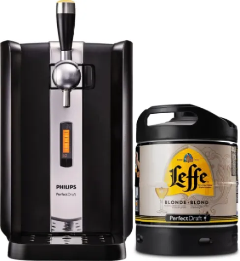 Pack Tireuse À Bière + 1 Fût Leffe Blonde 6L – Machine Pression À Domicile – Refroidissement À 3°C – 30 Jours Fraîcheur – Écran LED Température – Idée Cadeau Amateur Bière