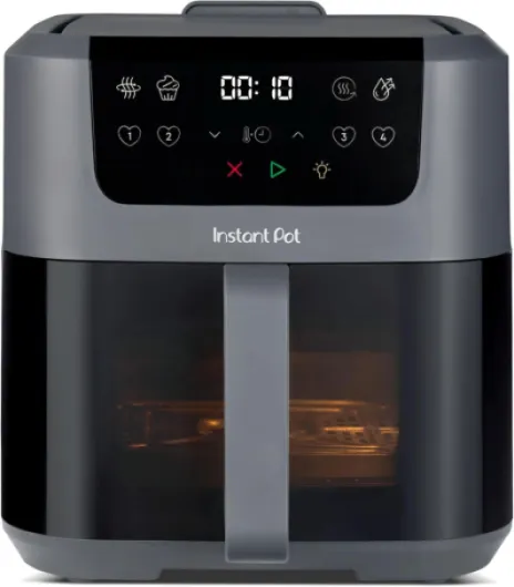 Friteuse à air chaud Instant Pot Vortex Compact Truffle, panier de 5 litres, taille familiale 4 en 1 Friture à air chaud, séchage, cuisson, réchauffage, revêtement antiadhésif, facile à nettoyer - Gris 5L