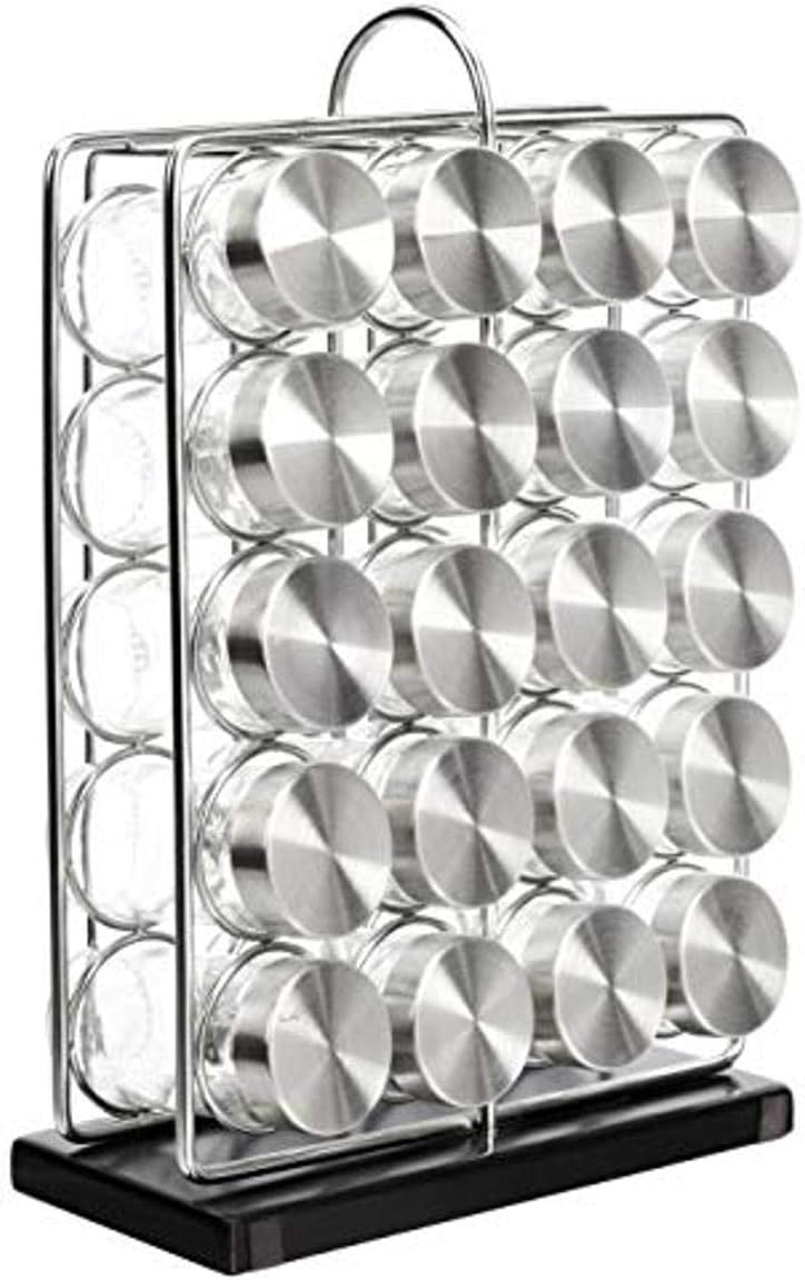 Acier allié Support à épices vertical pour 20 pots, Blanc 20 Jars Organizer