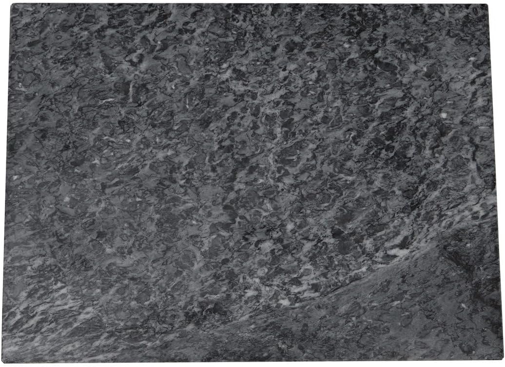 BrandNewCake® Plaque en Marbre 30x40cm - Pierre Naturelle Véritable - Planche de Service & Tempérage du Chocolat - Noir/Gris