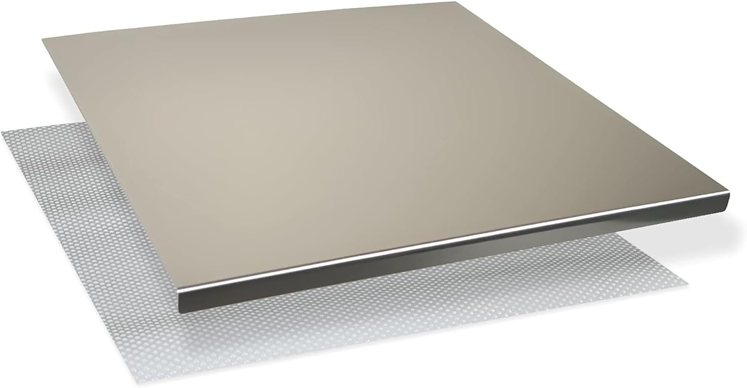 INOXLM Plaque Inox Cuisine 50x50cm en acier Inoxydable, Planche a decouper inox différentes tailles pour Cuisine, Bar, Restaurant Planche à Pétrir Inox pour Pain et Pizza(Hauteur 2cm) 50L x 50l cm