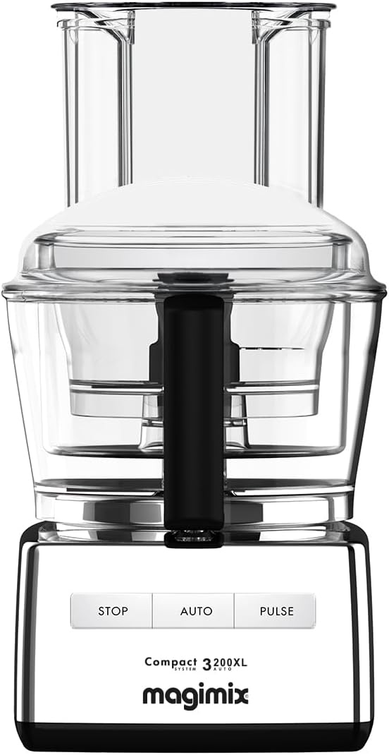 Robot de Cuisine multifonction 3200 Chrome Brillant Compact Bol 2.6L - Hachoir, Blender - Fabriqué en France
