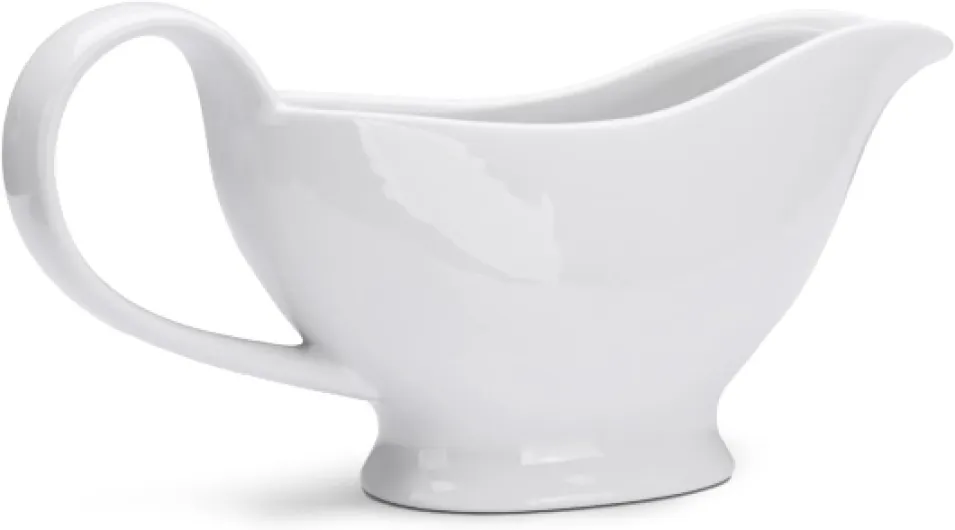 Saucière Blanche 250 ml, Pot à Sauce en Porcelaine, Petite Saucière avec Poignée Lisse, Sauciere en Céramique pour Vinaigrette, Jus de Rôti, Crème, Dîners, Restaurants, Fêtes