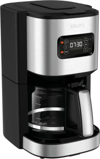 Cafetière programmable 24h, Inox premium, 1,25 L jusqu'à 15 tasses, Réglage intensité, Fonction 1 à 4 tasses pratique, Arrêt auto après 30 min, Anti-goutte, Excellence KM480D10 Cafetière Unique