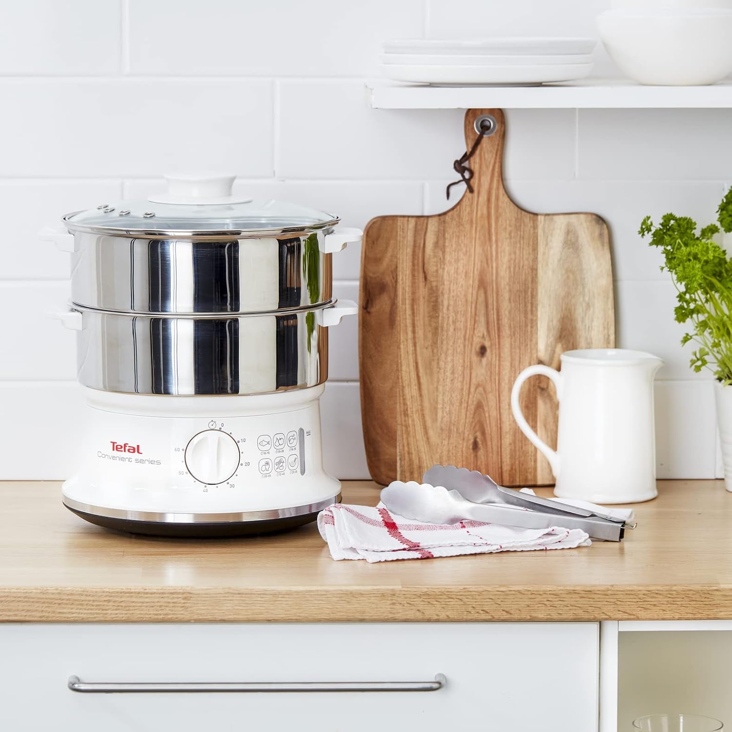 , Cuiseur vapeur, Cuisson saine, Bols en acier inoxydable, Empilables, Minuterie, Arrêt automatique, Pièces lavables au lave-vaisselle, Convenient Series, VC145130