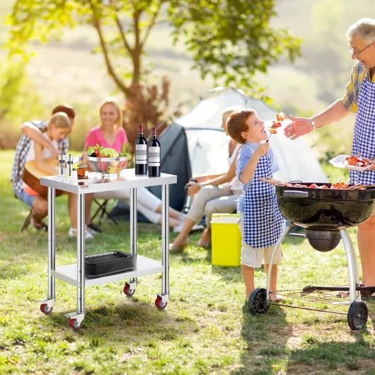Table en acier inoxydable - 76 x 46 x 86 cm - pour restauration - 100 kg - charge maximale de la nourriture - table professionnelle cuisine