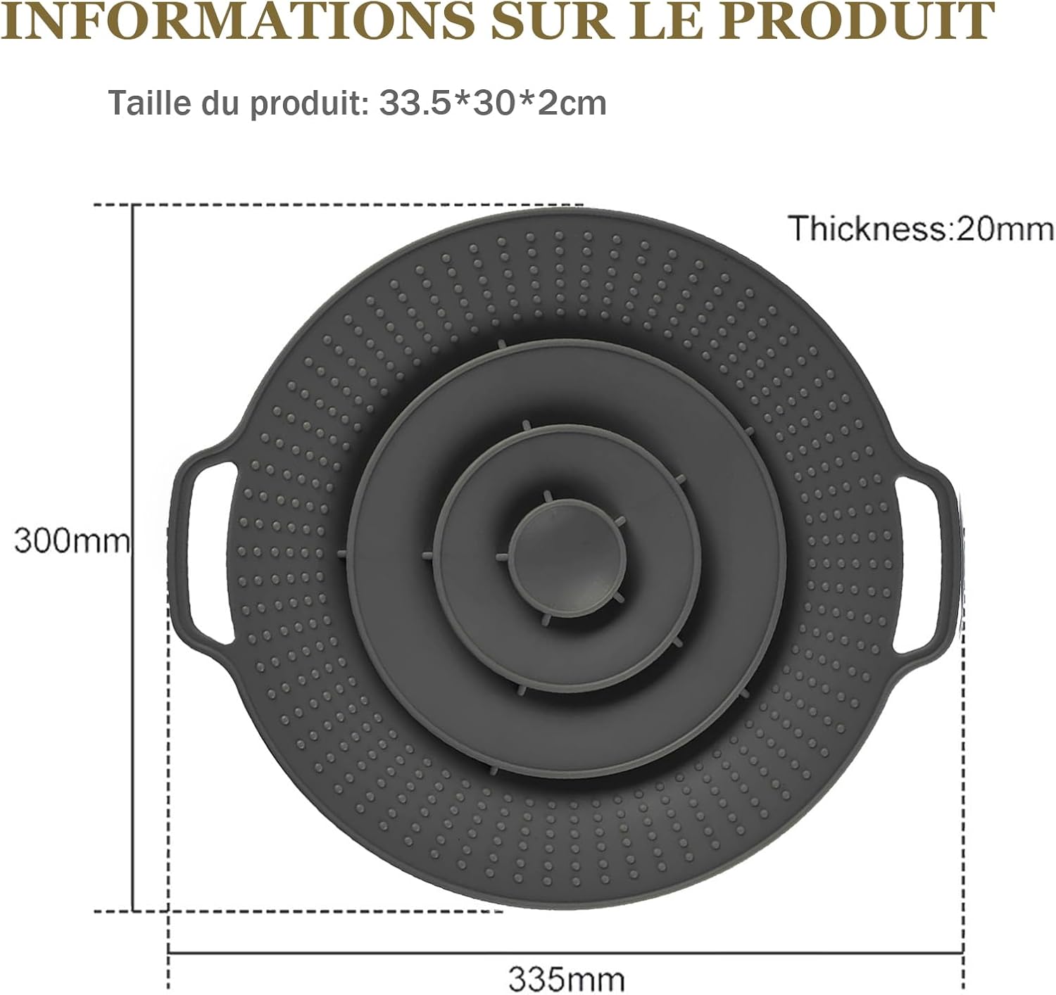Lot de 2 couvercles en silicone universels Ø 15–25 cm – Anti-débordement & anti-éclaboussures – Sans BPA, résistants à la chaleur et compatibles lave-vaisselle Noir
