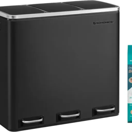 Test SONGMICS LTB54BK : la poubelle de tri 3 bacs qui met un peu d’ordre dans la cuisine