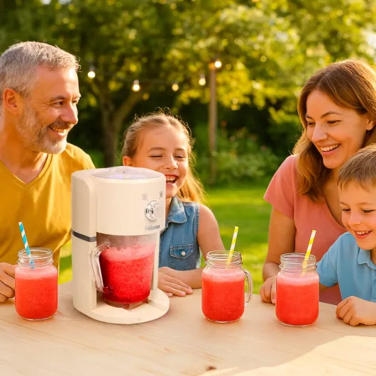 Machine à granités - 2 tailles de glace pilée - Pile 250 g de glace par minute - Verseuse 1,1 L - Compartiment à glace 600 ml - KD-7310