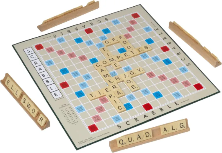 Scrabble Classic: a reproduction of the original 1950's design with wooden tiles , Classic Games , For 2-4 Players , Ages 10+