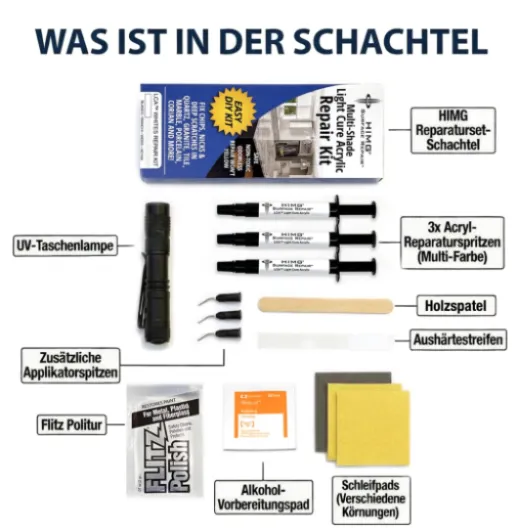 Blanc - Kit de Réparation Email Marbre Quartz Granit Porcelaine Corian - HIMG Surface Repair