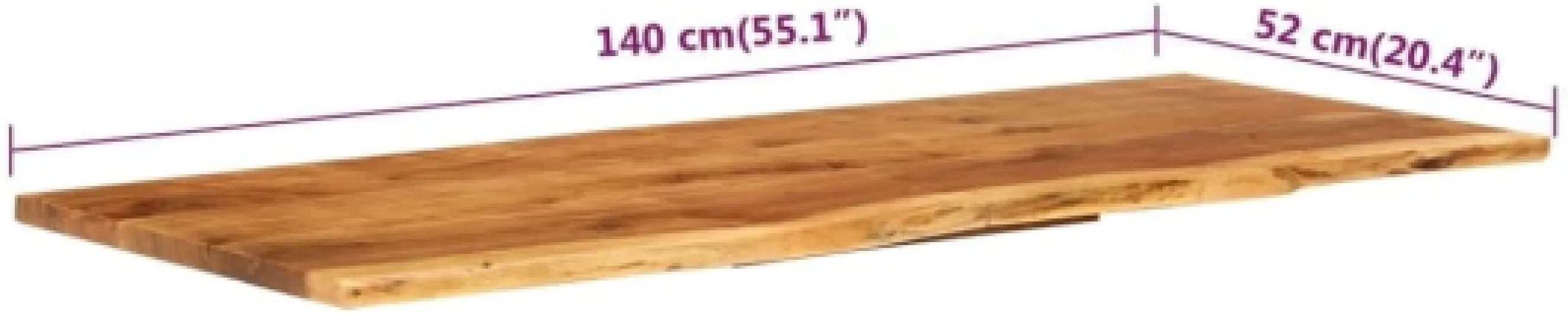 Dessus de meuble lavabo de salle de bain Acacia 140x52x2,5 cm 140 x 52 x 2.5 cm