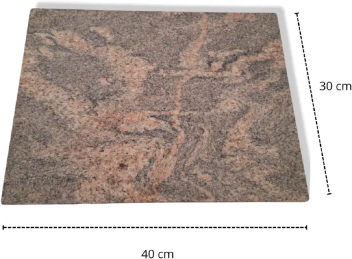 Planche à Découper en Granit Naturel 40x30 cm Épaisseur 2 cm – Planche Massive Résistante à la Chaleur pour Viande et Légumes – Multicolore – Kalu Creations Classic Multicolor