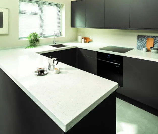 Maxtop Plan de travail de cuisine en quartz 1500 x 600mm Blanc diamant Blanc Diamant 1500 x 600mm