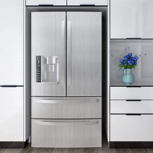 Texturé Acier Inoxydable Papier Peint Adhésif Argenté 60cm x 400cm Papier Adhésif pour Meuble Résistant à l'eau Vinyle Adhesif Décoratif pour Cuisine Porte Armoire Plan de Travail Amovible Argenté 60l x 400L cm