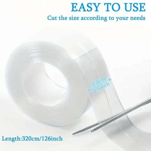 Salle De Bain Transparent joindre Ruban Baignoire, Joint Plan De Travail Cuisine, Adhésif Anti-Moisissure Pour Salle De Bain Toilettes Cuisine Évier, 38mmx3.2m 1 Rouleaux Transparent