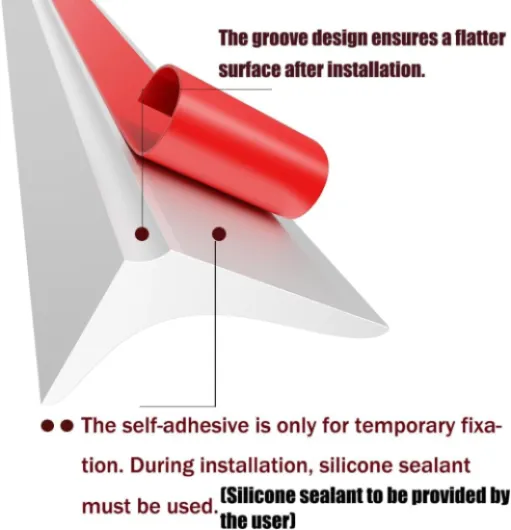 Joint d'étanchéité autocollant en silicone pour plan de travail de cuisine, douche (blanc, 1,5 x 2,5 x 220 cm) Blanc - 1.5cm*2.5cm*220cm