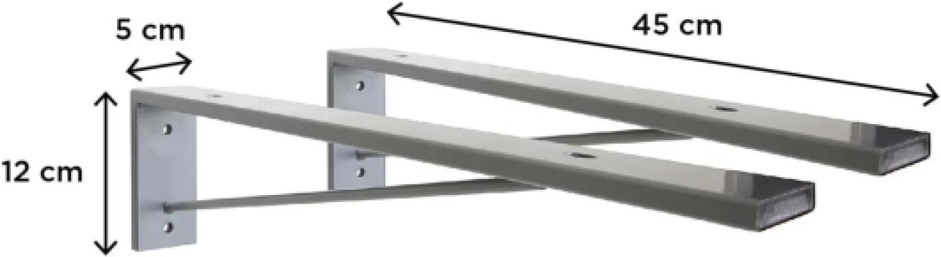 MOB-IN Lot de 2 équerres de fixation invisible pour plan de travail Argenté