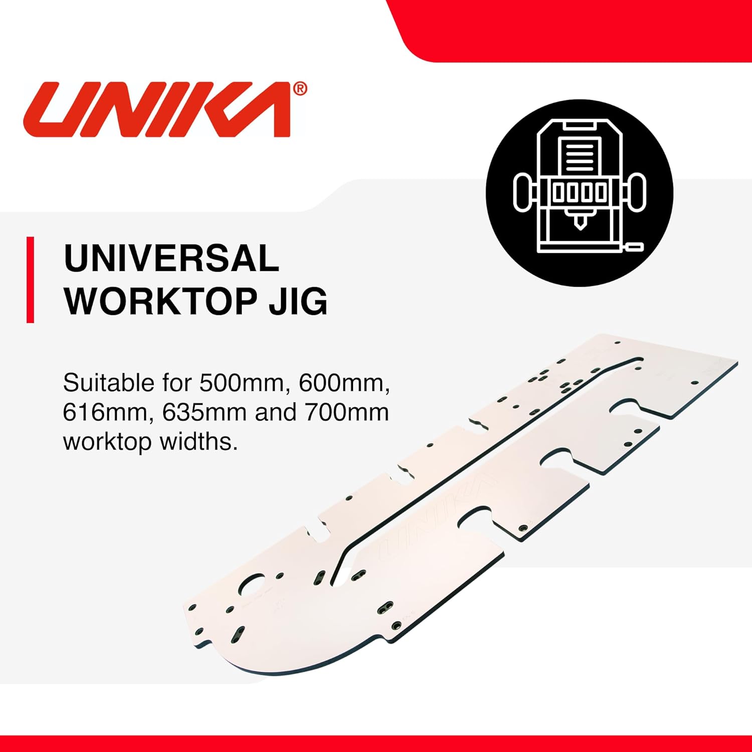 Unika Gabarit pour plan de travail multi-surfaces Stratifié compact multifonction