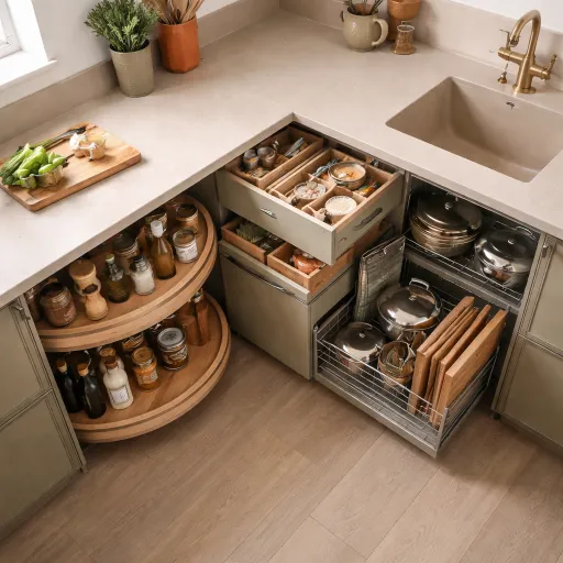 Aménager un meuble bas d’angle de cuisine pour un rangement fluide et élégant