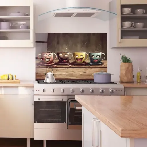 Test ARTHUB Crédence Coffee Faces 80x120 : jolie plaque en verre qui fait le job derrière les plaques