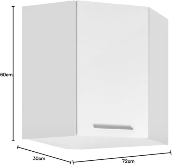 Deconation Meuble Haut d'angle De Cuisine Salma - Blanc - L 60 X H 72 Cm