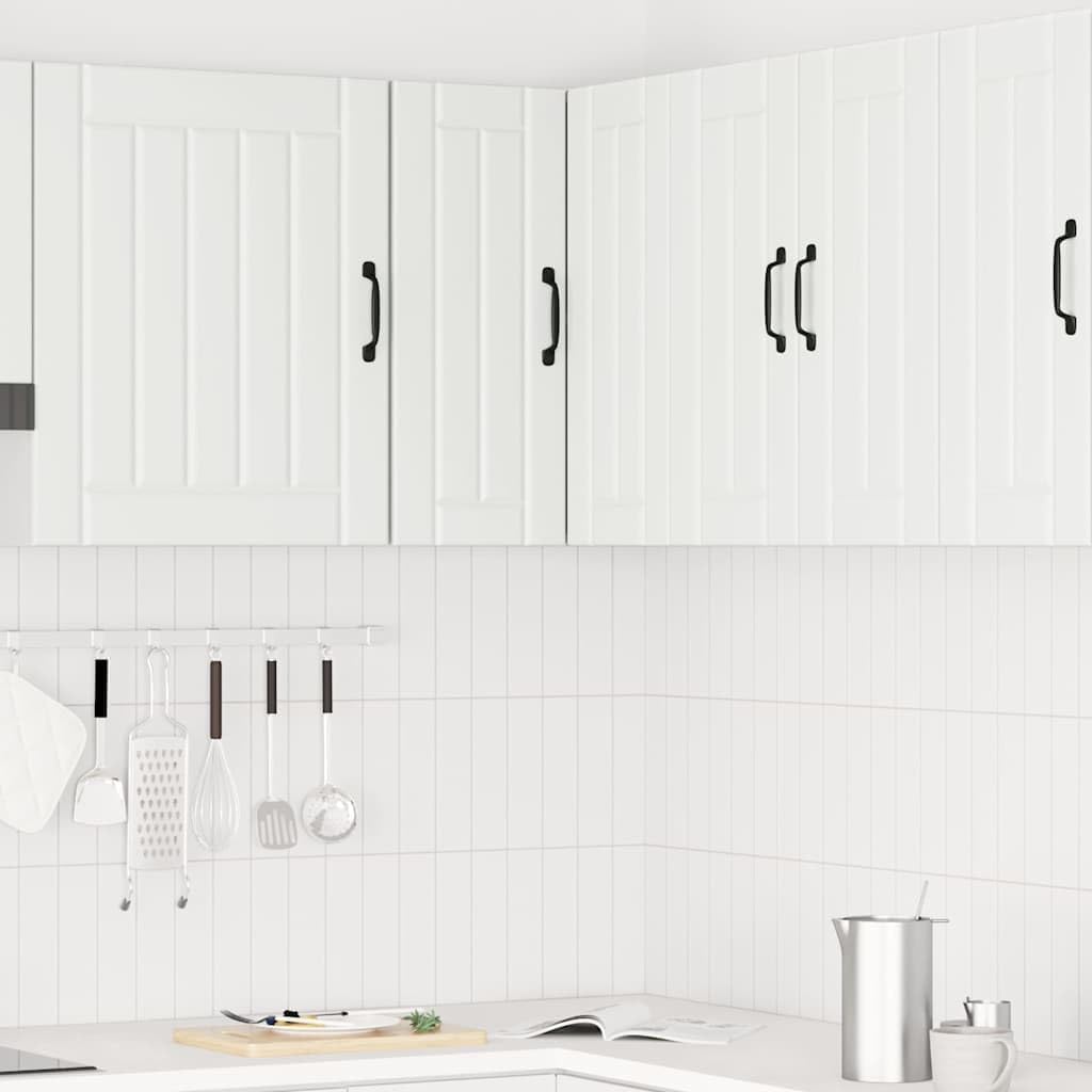 Tomostar Meuble d'angle Haut de Cuisine, Armoire Suspendue Cuisine Armoire d'angle Murale Lucca Blanc Bois d'ingénierie 57 x 57 x 60 cm