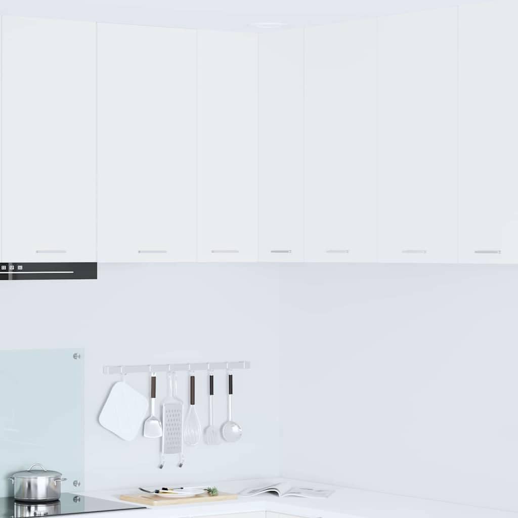 Tomostar Meuble d'angle Haut de Cuisine, Armoire Suspendue Blanc 57x57x80 cm Bois d'ingénierie