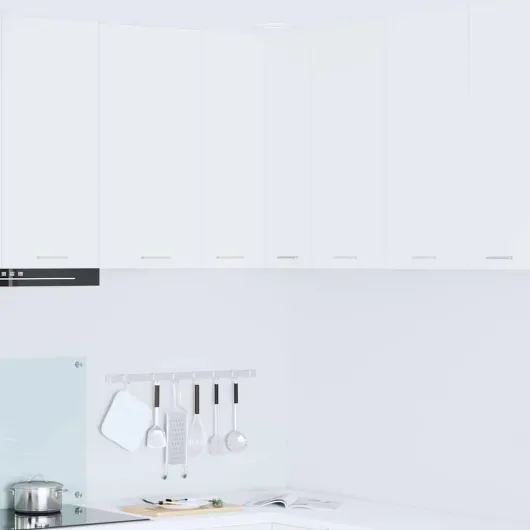 Tomostar Meuble d'angle Haut de Cuisine, Armoire Suspendue Blanc 57x57x80 cm Bois d'ingénierie