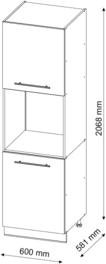 Meuble pour Four Fame-Line, Blanc Haute Brillance, 60cm avec étagères Ouvertes, à Combiner avec d'autres modules de la série Fame-Line White High Gloss/White Meubles de poêle haut 60 cm