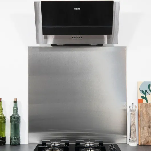 Fond de hotte/Crédence INOX Brossé ép 1.2 mm- 8 Tailles - Hauteur 70 cm x (Longueur 90 cm)