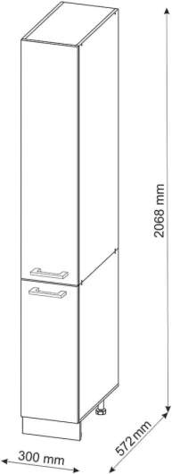 Meuble Haute de Cuisine R-Line, Chêne de Force doré, 30cm J-Shape, pour Une Combinaison Libre au Sein de systèmes de Cuisine modulaires Goldkraft Oak/Anthracite Armoire haute d'apothicaire 30 cm (sans poignée)