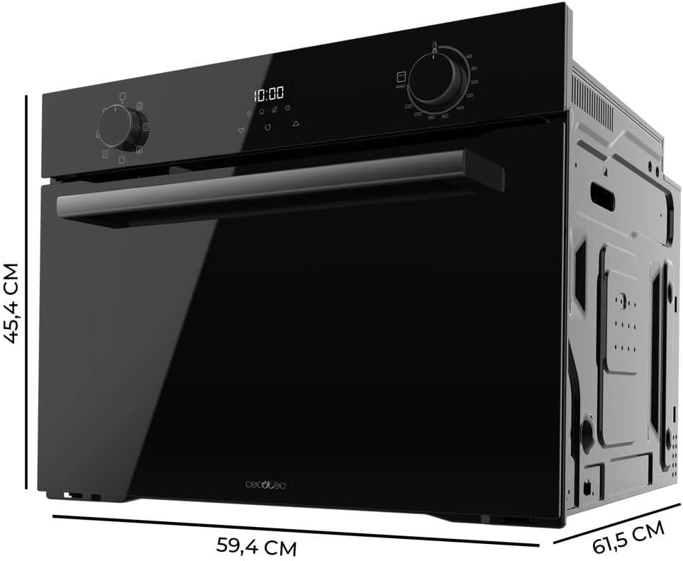 Four Encastrable Bolero Hexa M224500 Glass Black A de 53 L - 2600W, 7 Fonctions avec Grill, Décongélation, Steam Assist, faible consommation, nettoyage facile, commande tactile Noir