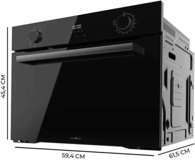 Four Encastrable Bolero Hexa M224500 Glass Black A de 53 L - 2600W, 7 Fonctions avec Grill, Décongélation, Steam Assist, faible consommation, nettoyage facile, commande tactile Noir