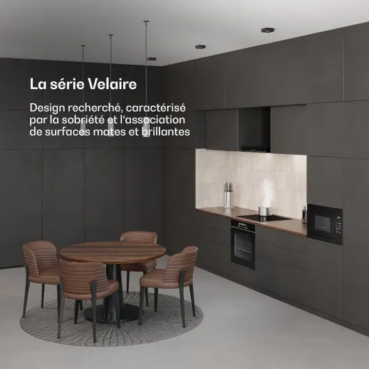 Velaire Micro Onde Encastrable 25 Litres avec Grill – 850W, 1200W Grill, 8 Programmes, Commande Tactile, Acier Inox, Plateau 31,5cm – Micro-ondes Encastrable, Noir